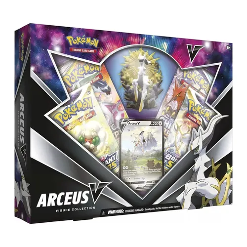Pokemon SWSH 9 Brilliant Stars - Arceus V Figurensammlung - Sammelkarten mit Arceus V! Diese Sammlung enthält eine Foil-Promokarte, eine detailreiche Arceus-Figur und 4 Booster-Packs für endlosen Spielspaß!