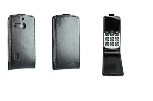 caseroxx Flip Cover für Doro 1880/1881 / 5860 in schwarz – Handy-Tasche mit Kreditkartenfächern & Magnetverschluss aus Kunstleder, schlank & funktional