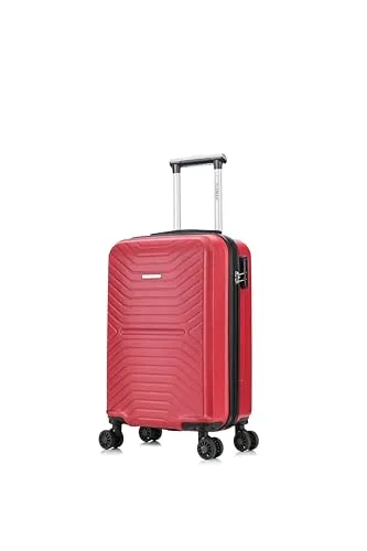 FLYMAX 4-Rad Koffer Groß, Mittel & Kabine Super leichte Hartschale Gepäck Spinner ABS Reisekoffer, rot, 55x40x20 Ryanair, Koffer