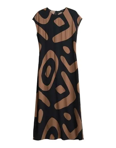 someday Damen Midikleid QURESA | Figurbetontes Viskose Crêpe Kleid in Schwarz, Größe 38 - Freizeitkleider für Damen, figurbetontes Design aus nachhaltigem Ecovero Viskose für ein angenehmes Tragegefühl und vielseitige Kombinationsmöglichkeiten.