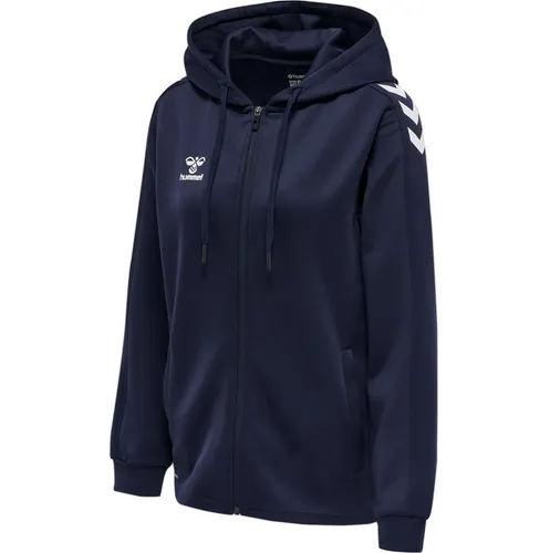 hummel Sport-Kapuzenjacke hmlCORE XK Poly Zip Hood Sweat (Polyester-Sweatstoff) mit Kapuze marineblau Damen, Größe: XXL