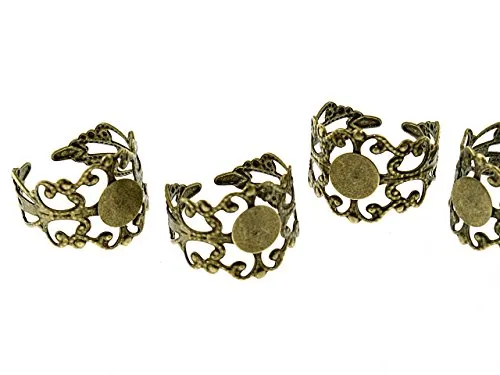 Ringrohlinge in antik Bronze für Klebeperlen 3