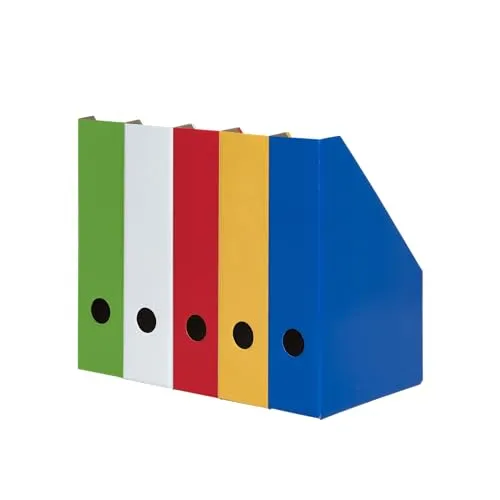 LANDRÉ Stehsammler A4, aus stabilem Karton, 7cm breit, 5 Farben, 5 Stück