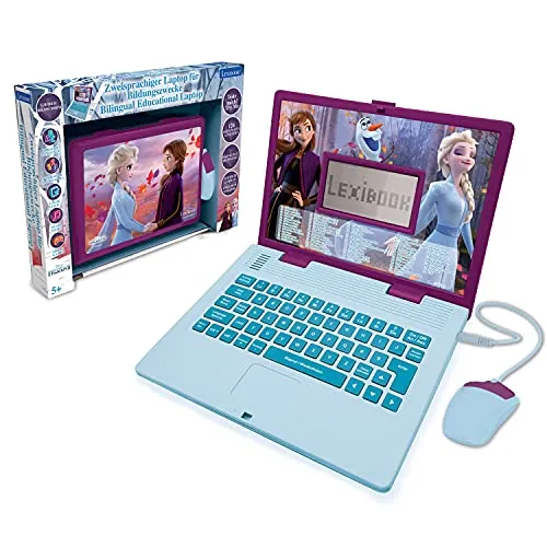 Lexibook JC598FZi3 Disney Frozen 2-Zweisprachiger Laptop - Vtech Kinder-Tablet für 5-7 Jahre, fördert Sprachkenntnisse mit Disney Frozen 2-Thema für kreatives Lernen.