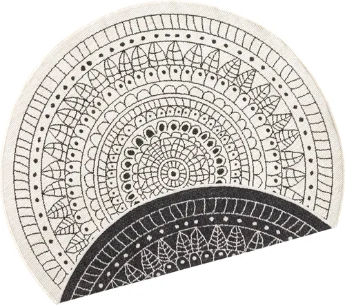 NORTHRUGS Porto Wendeteppich, rund, 140 cm - Wetterfester Wendeteppich für In- & Outdoor, ideal für Balkon und Garten, pflegeleicht und strapazierfähig.