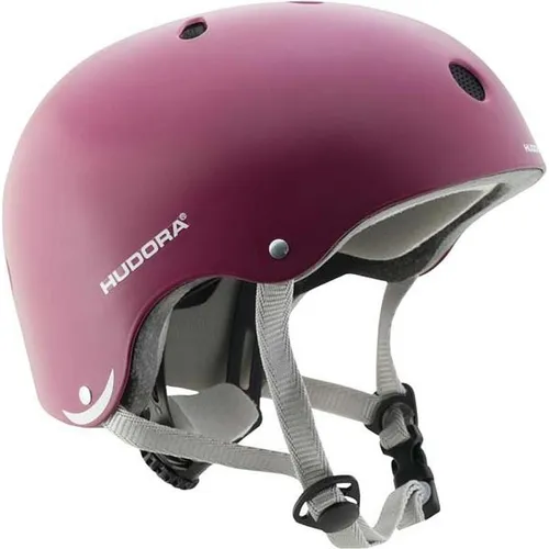 Hudora Skate Helmet - Berry XS (48-52) - Fahrradhelme mit optimaler Belüftung, reflektierenden Aufklebern und bequemem Innenfutter für sicheren Tragekomfort beim Skaten.