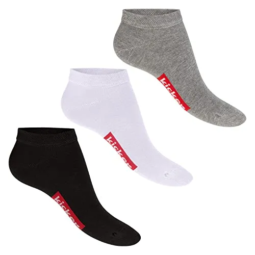 kicker Damen & Herren Sneaker Socken (3 Paar) - Schwarz Weiß Grau 43-46