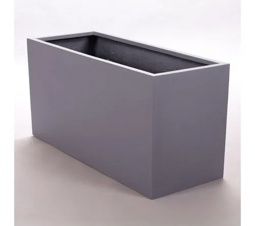 Elegant Einrichten Pflanzkübel Fiberglas Rechteckig 80x30x40cm Grau - Hochwertiger grauer Pflanzkübel aus Fiberglas, ideal als Raumteiler. Handgefertigt, wasserdicht und frostsicher. Perfekt für kreative Gestaltung mit Pflanzen.