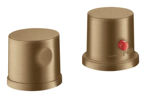 Axor Uno 2-Loch Wannenrandarmatur mit Thermostat Unterputz - Brushed Bronze - Elegante Armatur für Ihr Bad, ausgestattet mit präzisem Thermostat für optimale Wassertemperaturkontrolle.