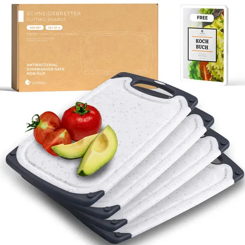 Exitoso Frühstücksbrettchen Kunststoff 4er Set 25cm BPA-frei spülmaschinenfest