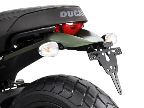 Zieger Pro Kennzeichen-Halter für Ducati Scrambler - Motorradkennzeichenhalter mit LED-Beleuchtung und Rückstrahler, sorgt für einen sportlichen Look und ist E-geprüft. Ideal für Ducati Scrambler Modelle.