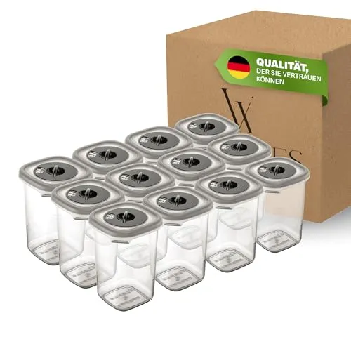 Viwares Gewürzdosen Set – 12 BPA-freie Aufbewahrungsdosen mit Streudeckel