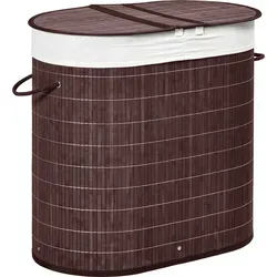 HOMCOM Wäschekorb 100L mit Griff und Deckel - Wäschekorb aus hochwertigem Bambus, ideal für stilvolle Wäscheorganisation mit 100L Fassungsvermögen und praktischem Griff für einfachen Transport.