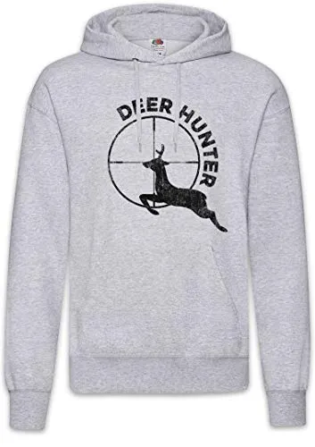 Urban Backwoods Deer Hunter Hoodie Kapuzenpullover Sweatshirt Grau Größe M