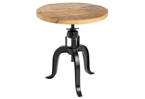 riess-ambiente Beistelltisch ENGINEER Ø50cm – höhenverstellbar und elegant - Ablagetisch aus Massivholz und Eisen, rund und pflegeleicht, ideal für dein Wohnzimmer. Schaffe mit diesem individuellen Designmöbel eine entspannende Atmosphäre.