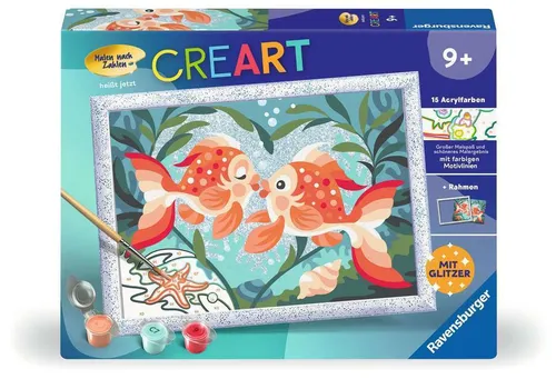 Ravensburger 23998 Verliebte Fische Malen nach Zahlen Kinder