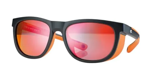 Sportliche Kinder-Sonnenbrille mit polarisierenden Gläsern in Schwarz/Orange