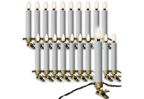 MARELIDA LED-Christbaumkerzen Weihnachtskerzen Lichterkette Weihnachtsbaum 20 Baumkerzen 9,5m Außen, 20-flammig
