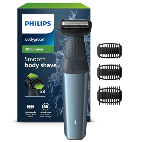Philips Bodygroom Series 3000 BG3027/03 - Body Trimmer für müheloses Trimmen und Rasieren, ideal für die Körperpflege mit hautschonenden Klingen.