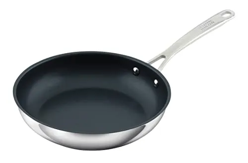 Produktbild KUHN RIKON Allround Bratpfanne beschichtet, 32 cm, Edelstahl, für alle Herdarten inkl. Induktion, schonendes und fettarmes Anbraten, Silber