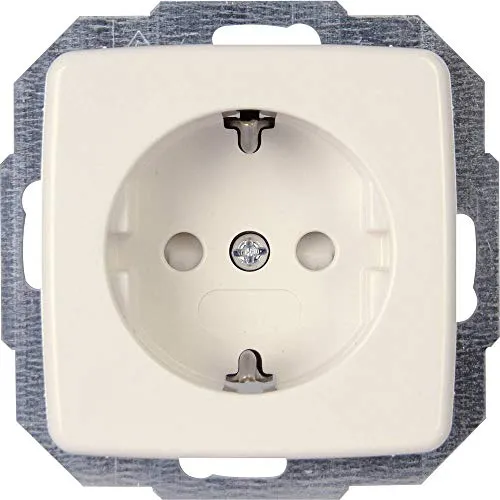 Kopp 920217087 Rivo Schutzkontakt-Steckdose mit erhöhtem Berührungsschutz, Rein-weiß, 1 Stck.