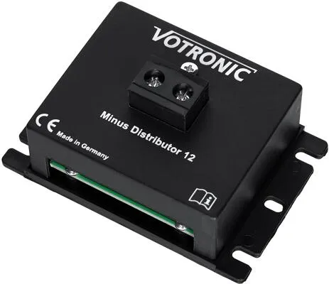 Votronic Minus Distributor 12 - 12V/24V Verteiler für 12 Stromkreise - Elektro- & Sat-Technik, kompakter Verteiler für 12 einzelne Stromkreise, ideal für effiziente Stromverteilung in Wohnmobilen oder Booten.