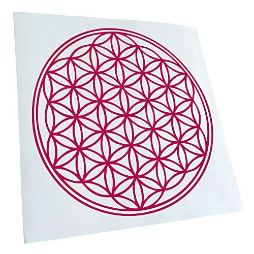 Kiwistar - Autoaufkleber - Pink - 10x10cm Blume des Lebens Baum Aufkleber für Auto, Laptop, Fahrrad, LKW, Motorrad mehrfarbig JDM Decal Racing