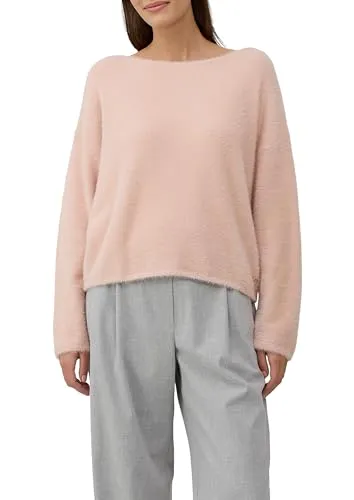 S.OLIVER BLACK LABEL Damen Strickpullover in Rosa, Gr. 40 - Modischer Damen-Pullover aus elastischem Strick, taillenbedeckend mit U-Boot-Ausschnitt. Ideal für einen lässigen Look und bequem zu tragen.