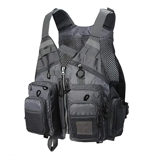 PELLOR Angel Westen, Herren Outdoor Freizeit Atmungsaktiv Weste Freizeitweste mit Vielen Taschen für Bauernhöfe Jagd Angeln