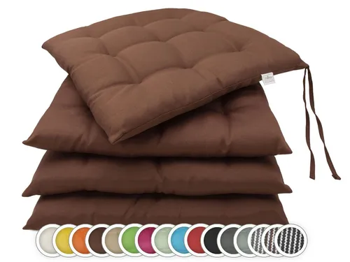 ZOLLNER Stuhlkissen, 40 x 40 x 3 cm, braun in braun von Zollner