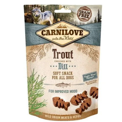 CARNILOVE SEMI-MOIST SOFT SNACK Trout Enriched with Dill - Hundele 8595602528912