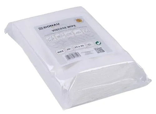 DONAU HOME Tuch mit 70% Viskose/Hochwertiges Wischtuch/Haushaltstücher/Strapazierfähig/Weich/Streifenfrei/Universal/Faltbar/ 30x40cm/ 5 Blatt/Weiß
