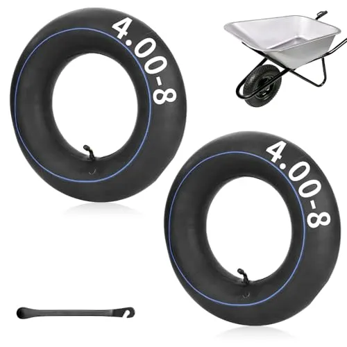 mizikuu 2 Stück 4.80/4.00-8 Schlauch, Schubkarrenschlauch für Schubkarrenrad Ersatzschlauch für Luftrad Innenschlauch Luftschlauch für Schubkarre Räder Reifen Lufträder