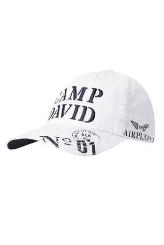 Camp David Herren Base Cap Stone Washed - Baseball Cap für Herren mit normaler Passform, verstärktem Schirm und stylischer Logo-Stickerei für einen trendigen Look.