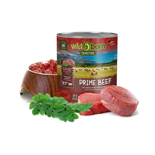Wildborn Prime Beef mit Angus Rind 6x800g (4,8kg) Nassfutter für Hunde