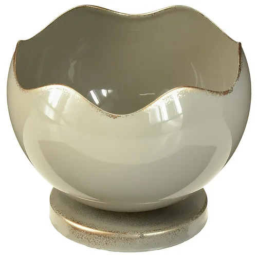 Metall Stabkerzenhalter Grau-Gold Jugendstil H9,5cm