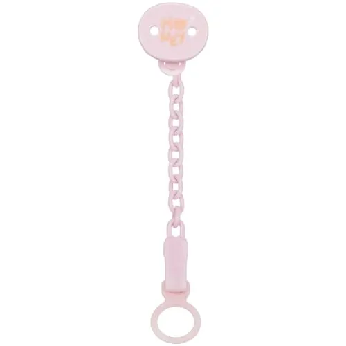 All You Can Clip, Schnullerkette, weicher Schnullerclip für Mädchen, weiche Kette, Schnullerhalter für Neugeborene, Rosa