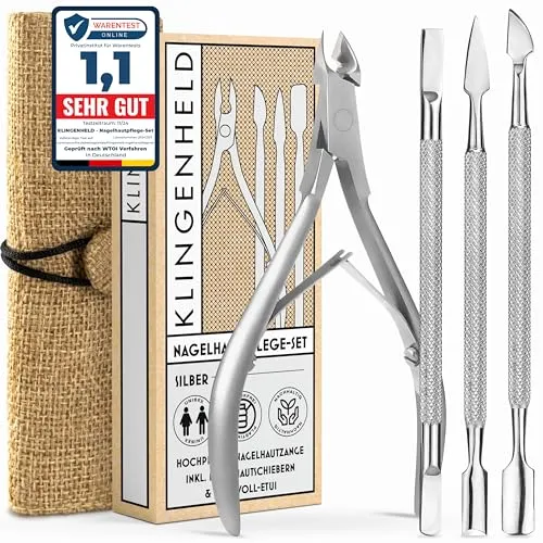 KLINGENHELD® Präzise Nagelhautzange inkl. Nagelhautschieber