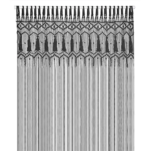 Cozyor Makramee Boho Vorhang 132x200cm - Schiebevorhänge - Handgemachter Boho Vorhang aus 100% Baumwolle, ideal als Raumteiler oder Deko für Hochzeiten und Wohnzimmer, schnell anzubringen und individuell kürzbar.