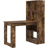 vidaXL Schreibtisch Räuchereiche 122 x 67 x 145 cm - Kinderschreibtisch mit praktischem Stauraum, ideal für kreatives Arbeiten und Ordnung im Kinderzimmer. Das moderne Design passt perfekt zu jedem Einrichtungsstil.