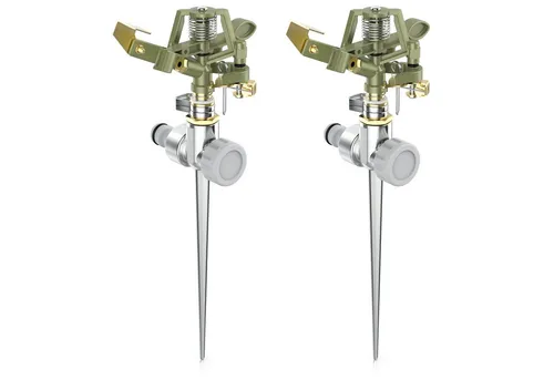 Brandson Kreisregner Intervall-Sprinkler - 360° Impulsregner für bis zu 450 m² - Gartenbrausen mit hochwertigem Metall-Sprühkopf, 12m Reichweite und 360° Sprühwinkel für effiziente Bewässerung. Ideal für grüne Oasen!