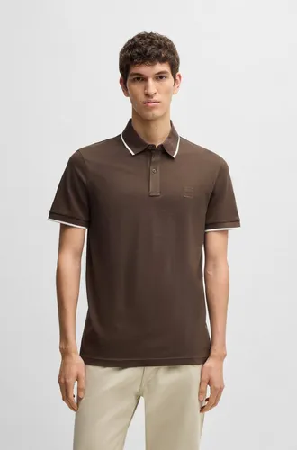 BOSS ORANGE Poloshirt Passertip mit Logostickerei - Basic-Shirt mit individuellem BOSS Logo-Badge, ideal für Sport und Freizeit. Polokragen dient als Sonnenschutz, elastische Stretch-Qualität für optimalen Tragekomfort.