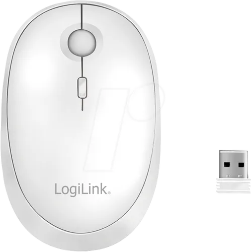 LogiLink ID0205 Maus Bluetooth, Funk Optisch Weiß 1600 dpi Wiederaufladbar