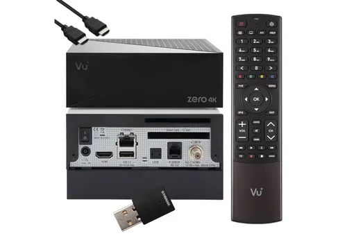VU+ Zero 4K 1x DVB-S2X Linux UHD Receiver + 1TB HDD + 300 MBits Wifi Stick SAT-Receiver
