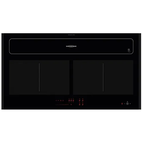 Oranier Kochfeld Induktion 90 cm autark mit Dunstabzug Umluft Leisten schwarz