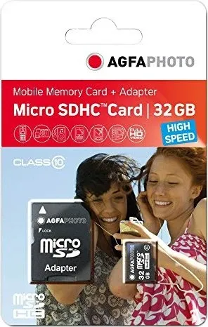 AgfaPhoto 32 GB microSDHC-Karte Class10 mit SD-Adapter