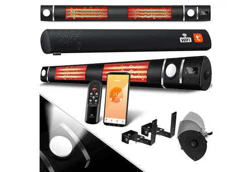 KESSER Infrarot Heizstrahler 3000W mit Fernbedienung in schwarz von Kesser