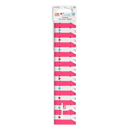 Produktbild Handmaß love Prym 21 cm pink weiß 610737 Handmass Schneider Lineal Saummaß Saum