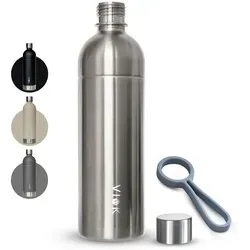 VIOK 1,3 L Edelstahlflasche für Wassersprudler – Silber von VIOK