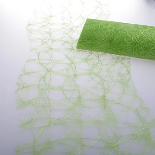 Deko AS Sizoweb Wellenschnitt Tischband apfelgrün 25 cm - Tischläufer aus semitransparentem Sizoweb in Wellenform – Ideal für stilvolle Dekorationen und ein echter Hingucker auf jedem Tisch.